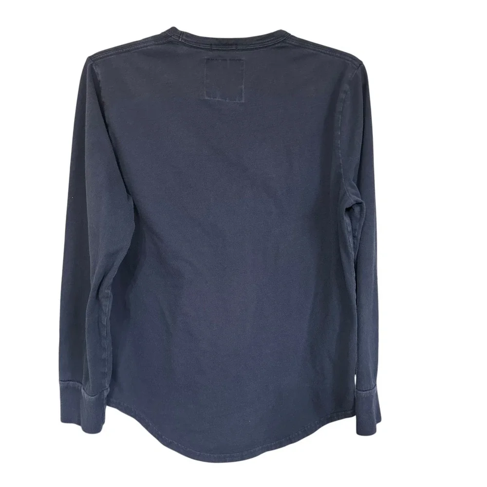 Hollister California Long Sleeve Graphic T Shirt Navy Blue Cotton Sz S Mens Y2K - Picture 2 of 5